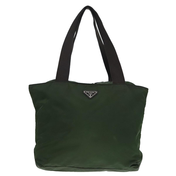 PRADA Tote Bag Nylon Green Silver Auth 90229 - Picture 13 of 16